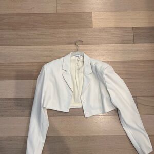 Cropped White WeWoreWhat Blazer